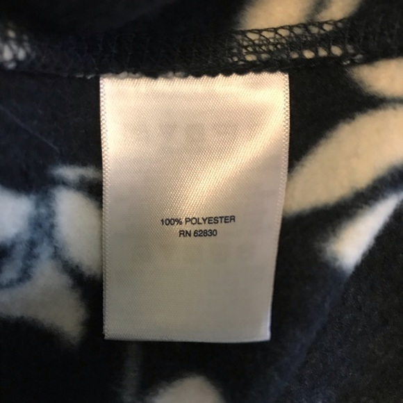 Lands' End zip pullover floral fleece sweatshirt - Picture 5 of 6